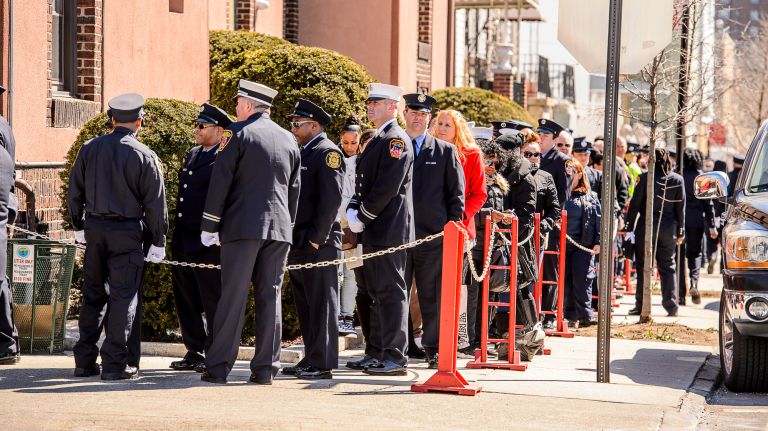 FDNY EMT Yadira Arroyo remembered at wake in the Bronx 2 A wake for FDNY EMT Yadira Arroyo was planned for Thursday, March 23, 2017, and Friday, March 24 in the Bronx. Above, a long line of mourners waits to pay their respects at Arroyo's wake at the Joseph A. Lucchese Funeral Home on Morris Park Avenue in the Bronx, Thursday, March 23, 2017.