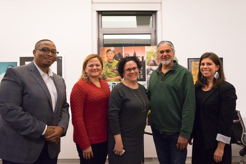 A united front at the forum on sanctuary cities, from left, moderate Jeff Mays, Melissa Mark-Viverito, Lourdes Rosado, Ravi Ragbir and Danielle Alvarado.