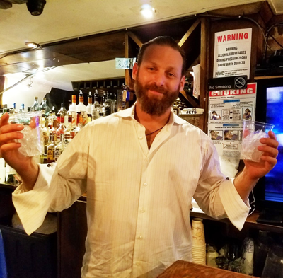 Photo by Janel Bladow John Holtzman, bartender at Fish Market on South Street — and a Shakespearean actor — will be back serving drinks next week.