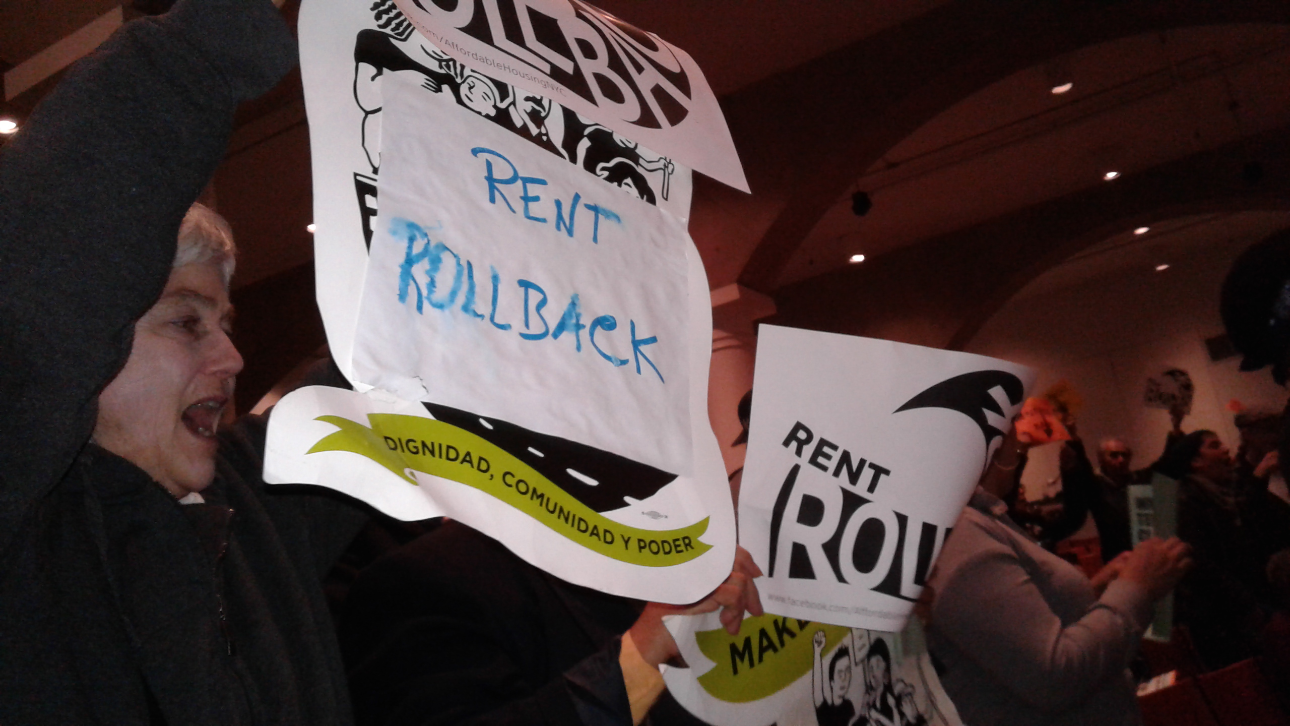 We’ll win! Tenant advocate predicts ‘rent-regulation revolution’ 3 In recent years, New York City tenants have been calling for a rent rollback — an actual rent reduction — at hearings of the city's Rent Guidelines Board. (Photo by Lincoln Anderson)