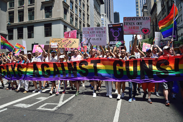 The Gays Against Guns contingent in last year’s Pride March. Photo by Donna Aceto.