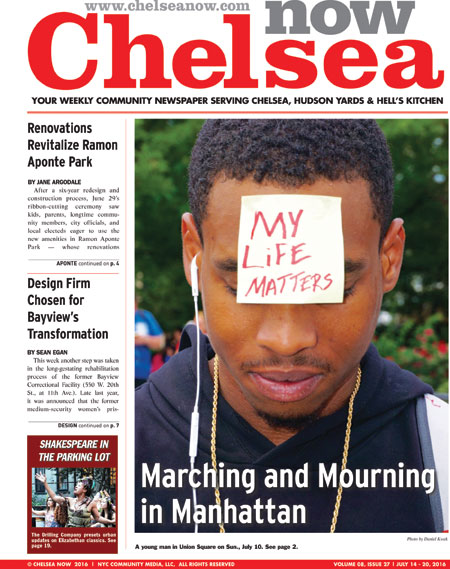 Chelsea Now won Best Front Page in its division. “Strong content, great photos, nice layout,” said the judge. Page layout by Michael Shirey.