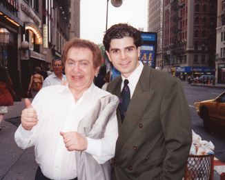 In a time before camera phones, Valcourt always carried a camera. Here, in 1993, he ran into Jackie Mason on 54th St. Photo by Christine Minot.