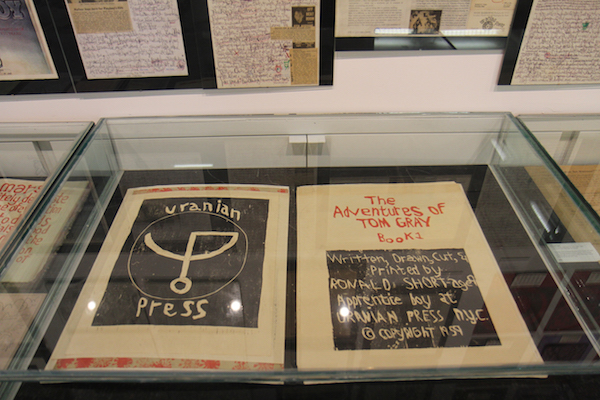 An original hand-printed book done by a young boy who apprenticed with Uranian Press in 1959. Photo by Dennis Lynch.