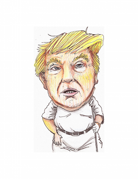 “I’m not golfing. I’m in a meeting. These are my meeting pants.” Illustration by Max Burbank.