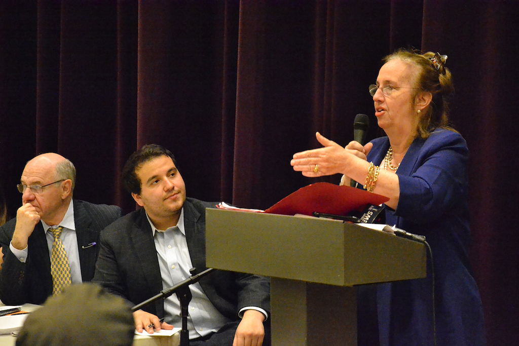 Manhattan Borough President Gale Brewer was among the incumbents seeking the clubs' endorsements. No other borough president candidates spoke at the meeting. Photo by Zella Jones