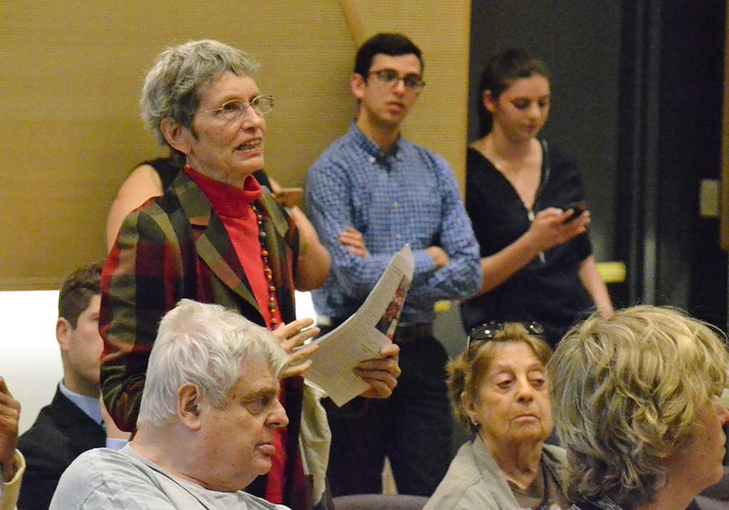 Club stalwart Katharine Wolpe asked a question at the candidates night. Photo by Zella Jones