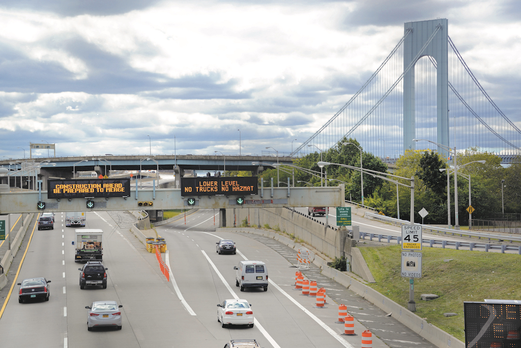  The 92nd St. entrance in Brooklyn to the Verrazano Bridge.