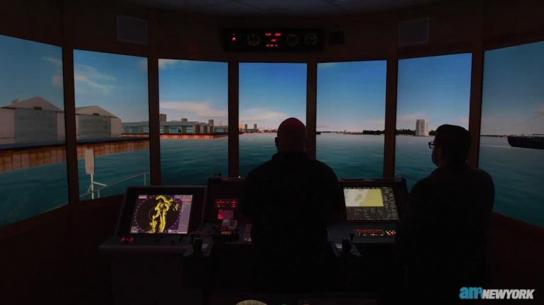 NYC Ferry captains train at SUNY Maritime simulation center