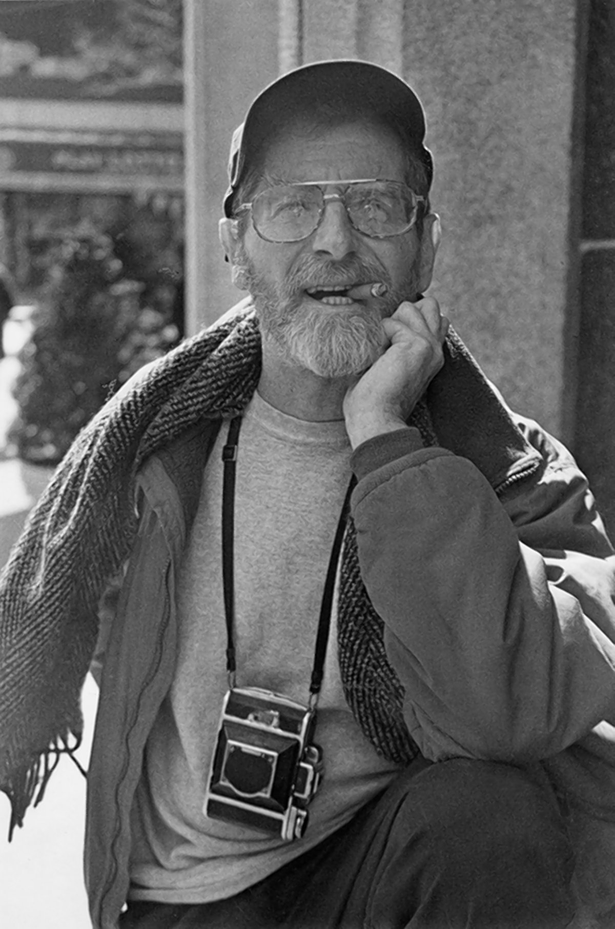 Sid Kaplan with his trusty camera. He documented the elevated railway’s razing when he was 17. Photo by Saul Leiter