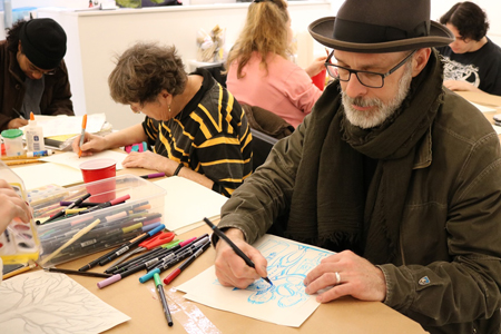 A new city arts program encourages community members to contribute their drawing and painting efforts to create a mural addressing mental illness and stigma. | COURTESY: NEW YORK CITY MURAL ARTS PROJECT