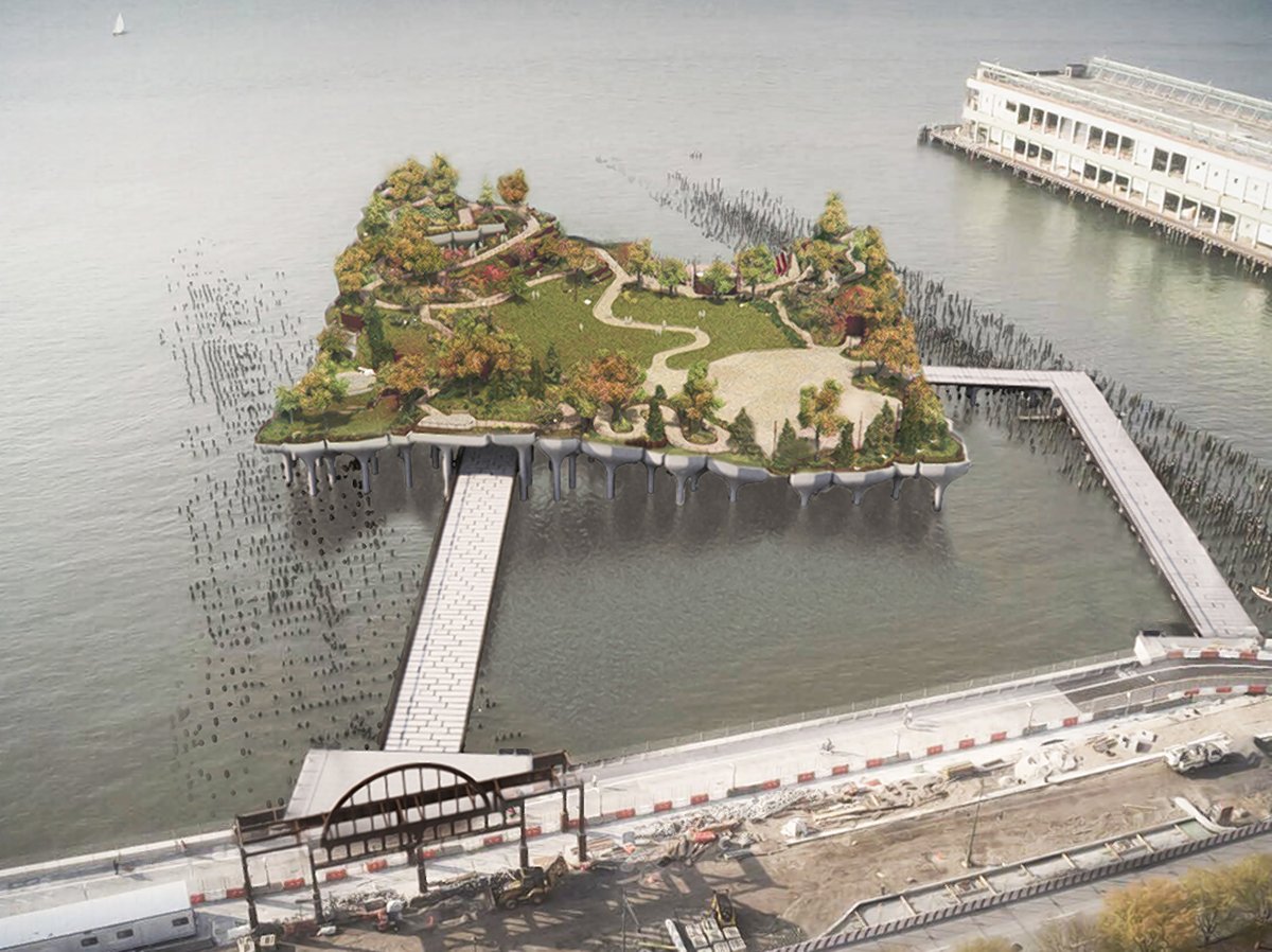 The idea for Pier55, a $200 million “fantasy arts island” proposed for off of W. 13th St. in Hudson River Park, was fancy but was hatched in secret, and then planned for two years without public input, the writer argues. The plan required an amendent by the state Legislature to allow the pier to be built outside the old footprint of Pier 54, the park’s former main entertainment pier. As designed, the Pier55 project would have stretched between the old wooden-pile fields of Piers 54 and 56.