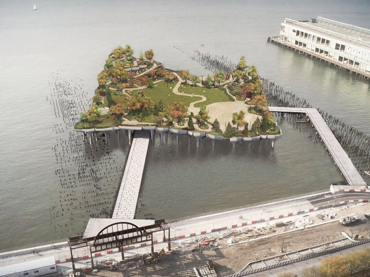 Mano a mano to ‘Novo’: Public participation matters 1 The idea for Pier55, a $200 million “fantasy arts island” proposed for off of W. 13th St. in Hudson River Park, was fancy but was hatched in secret, and then planned for two years without public input, the writer argues. The plan required an amendent by the state Legislature to allow the pier to be built outside the old footprint of Pier 54, the park’s former main entertainment pier. As designed, the Pier55 project would have stretched between the old wooden-pile fields of Piers 54 and 56.