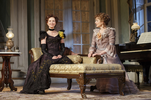 Cynthia Nixon, seen here playing the Regina role, and Laura Linney, as Birdie, in the Manhattan Theatre Club production of Lillian Hellman’s “The Little Foxes,” directed by Daniel Sullivan. | JOAN MARCUS 