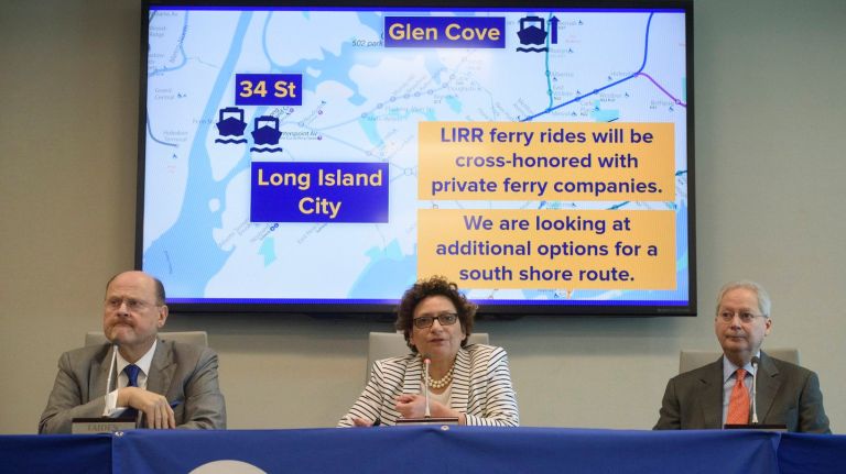Officials give a briefing Monday on plans for commuters during the Penn Station repairs set to begin July 10. From left: former MTA Chairman Joe Lhota, MTA Interim Executive Director 