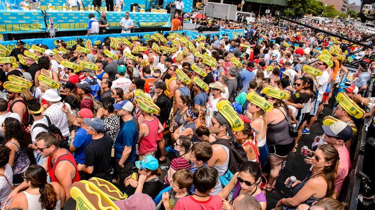 Nathan's Hot Dog Eating Contest 2017: Photos from the Coney Island event 17 Thousands gathered to watch the Nathan's Annual Hot Dog Eating Competition in Coney Island, Tuesday, July 4, 2017.