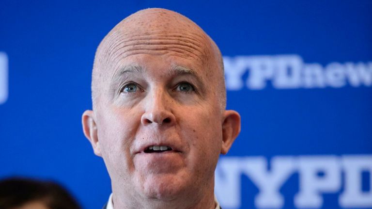 James O'Neill, NYPD Commissioner, speaks during press conference.