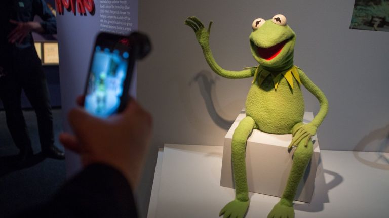 Kermit the Frog waves you in at The Jim Henson Exhibition, opening on July 22 at the Museum of the Moving Image in Astoria.