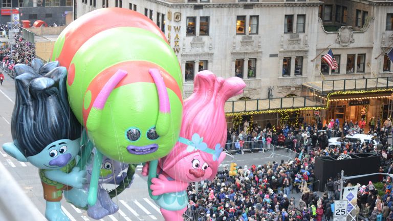 Dreamworks' Trolls joined the aerial fun. 