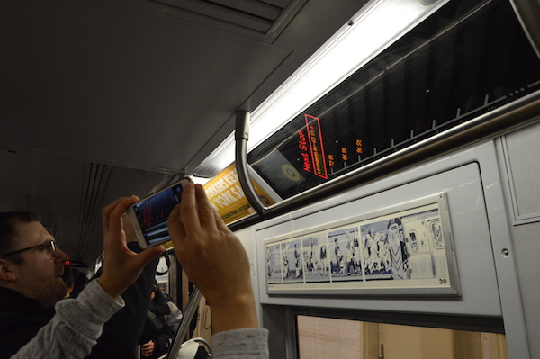 Riders on the Second Avenue Subway's first run capture the sights inside the car. | JACKSON CHEN