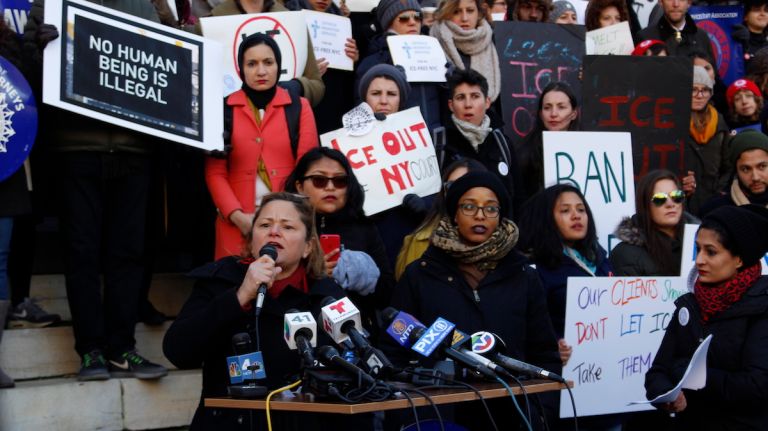 Ban ICE agents rally /hj