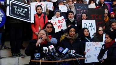 Ban ICE agents rally /hj