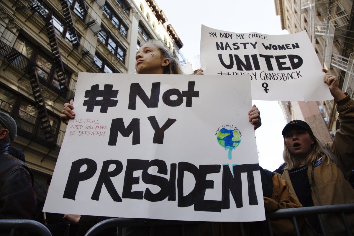 On Nov. 12, thousands of protesters marched from Union Square Park to Trump Tower to denounce the president-elect. A big protest presence is expected at the inauguration — though the writer is holding out hope that Trump actually is not inaugurated. Villager file photo by Q. Sakamaki