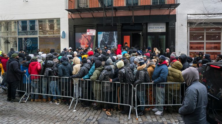 Justin Timberlake's SoHo pop-up shop opened to a crowd on Friday, Feb. 9, 2018. 