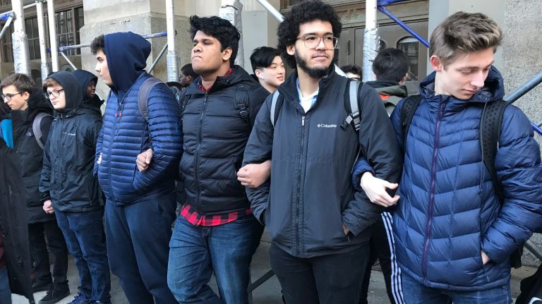 Students from Brooklyn Technical High School were  hopeful, but also incredulous and angry as they walked out of class to call for stricter gun control.