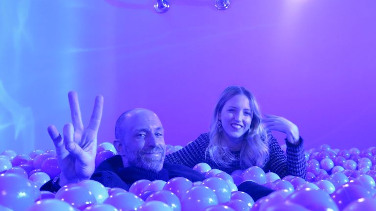 'Walk' through your dreams at Williamsburg exhibit 8 Jump in (don't dive) to the dreamy pool of almost 3,500 plastic balls and look up as a projection of water mimics what it'd look like if you were laying on the bottom of the pool. The creators of