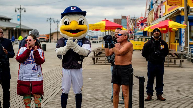 Coney Island's Luna Park opening celebrated 12 The Brooklyn Cyclone mascot is on hand at the opening ceremony for the Wonder Wheel in Coney Island on Sunday.