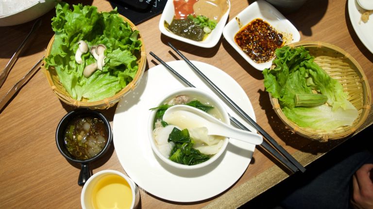 My soup at Niu Pot came with not only meat, but mushroom, cabbage and other vegetables.