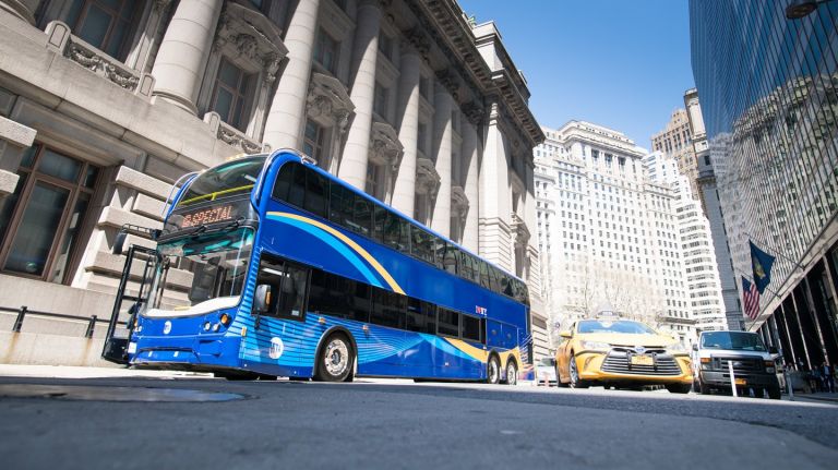 The MTA will roll out this new double-decker bus on Staten Island's X17J route in the coming weeks as part of a pilot.
