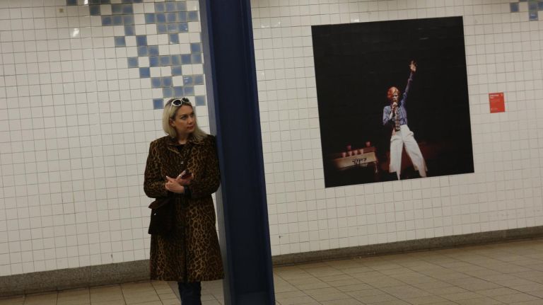 The Bowie exhibit, which features the icon's life in photos and quotes throughout the Broadway-Lafayette Street subway station, is drawing fans.