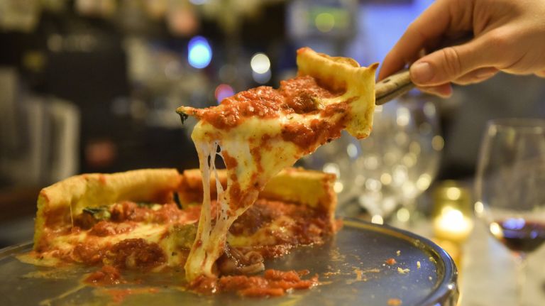 A look inside Emmett's, offering Chicago-style pizza in NY 8 Deep dish = eating your pizza with a knife and fork.
