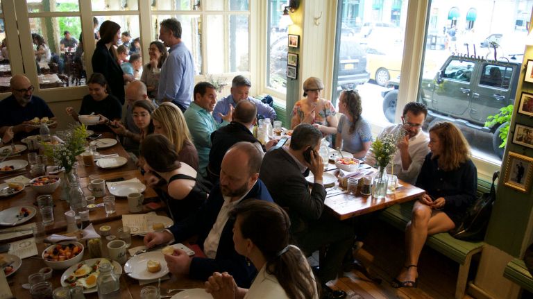 Diners at Bubby's sampled Azuca sugar at a breakfast launch event on Wednesday.