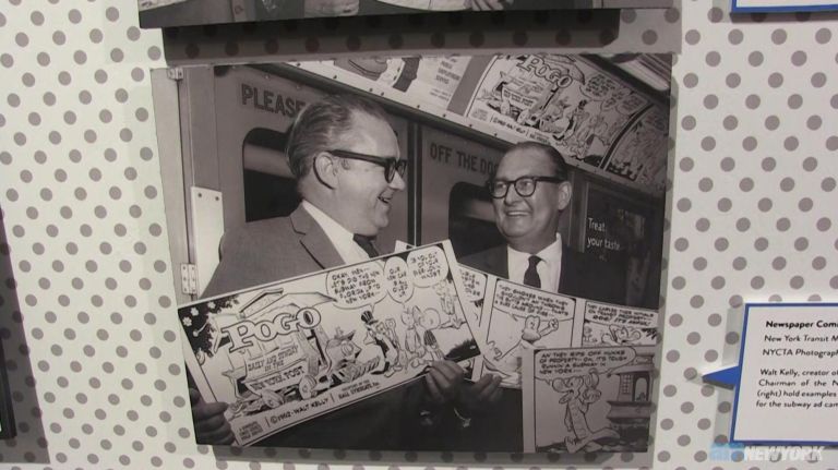 Subway comics on display at New York Transit Museum
