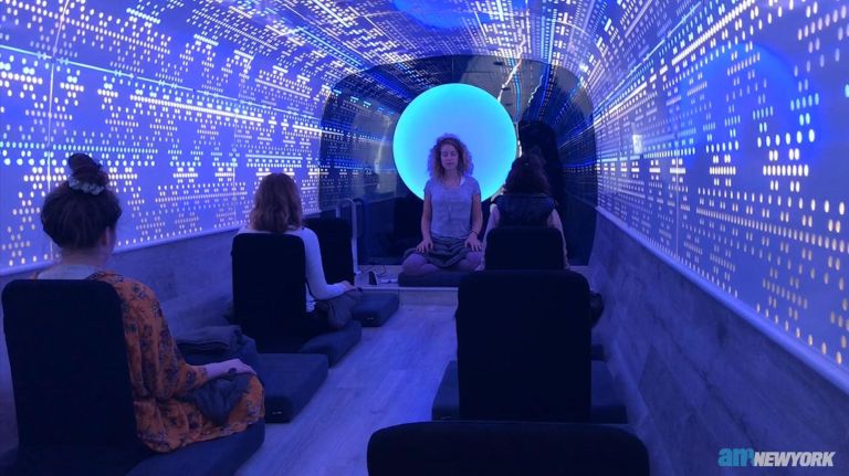 Inside the Be Time Meditation bus
