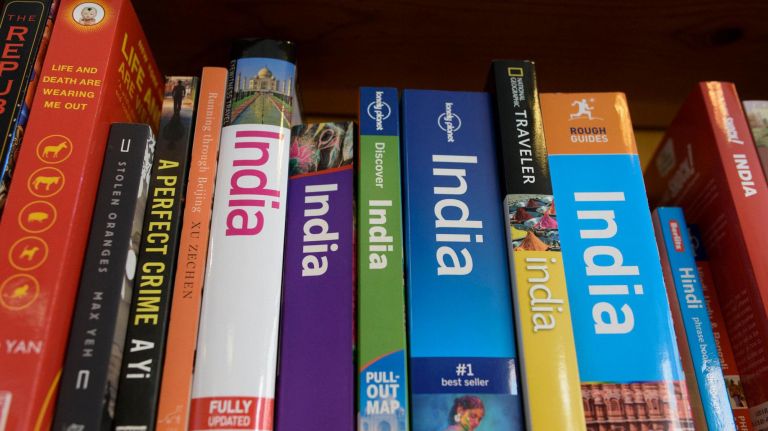 Visitors can also pick up books about entire countries, like these books on India.