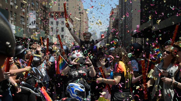 Pride parade NYC: Photos of the 2018 march through Manhattan 50 Confetti showers at the start of the march.