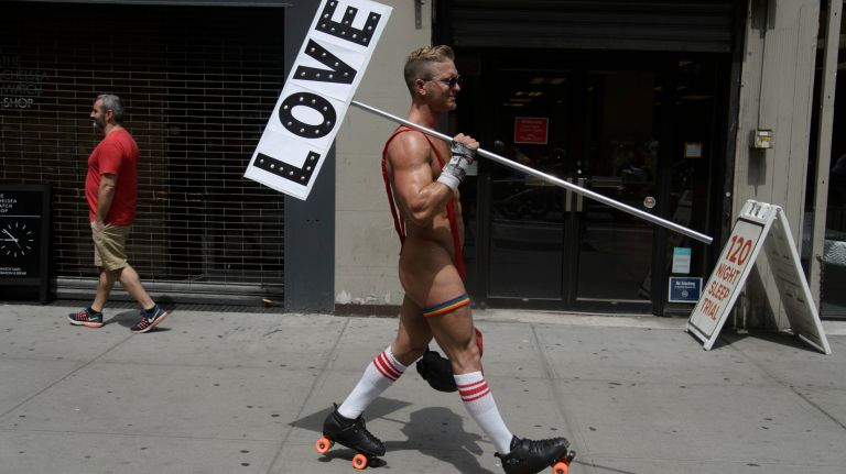 Pride parade NYC: Photos of the 2018 march through Manhattan 61 One reveler skates to the march.