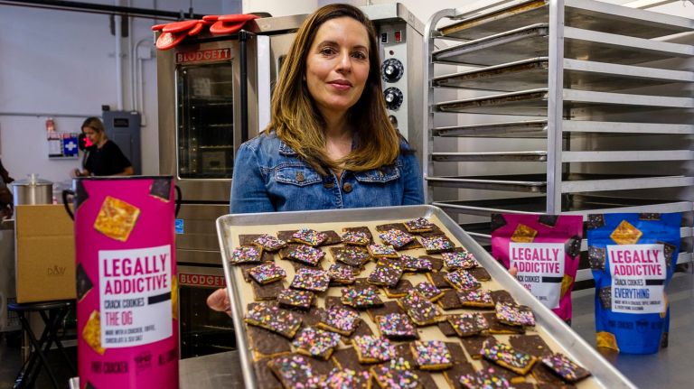 Legally Addictive owner Laura Shafferman makes her Crack Cookies inside 630 Flushing Ave.