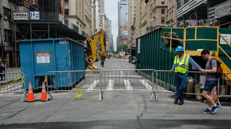Pedestrian access was still restricted at Fifth Avenue and 19th Street on Sunday, through past the blast site between 21st and 22nd streets.