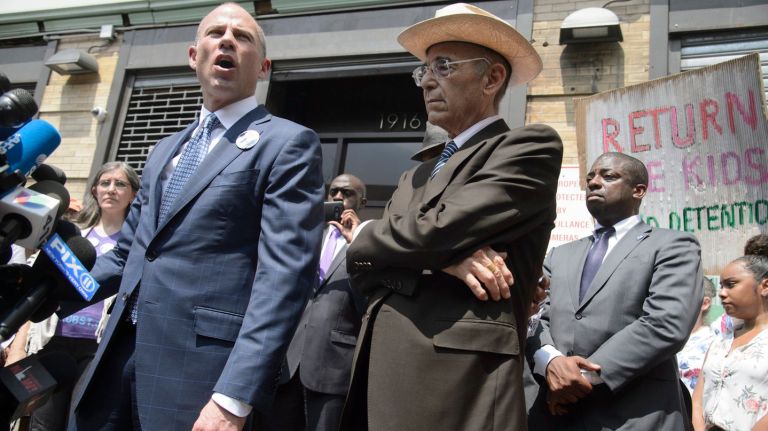 Migrant children brought to New York remain separated from parents, attorneys say 2 Michael Avenatti, left, and Ricardo de Anda, center, attorneys for an immigrant father from Honduras whose wife and children are being detained by Immigration and Customs Enforcement, speak Wednesday during a press conference in front of the Cayuga Centers, where two of their client's daughters were taken.
