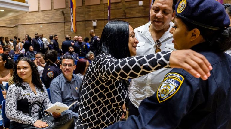 Leandra Feliz, left, mother of murdered teen Lesandro 