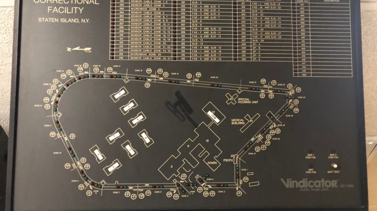 Behind the bars at ‘Orange Is the New Black’ prison on Staten Island 22 An alarm security system maps out the property. Building 47, the Special Housing Unit, Zone 1, the parking lot and entry, and field behind dorms H through E were used by the