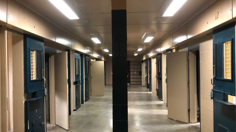 Elements from the SHU were recreated on the set in Queens for maximum security cellblock authenticity, like the sliding door used for meal trays, book deliveries and un-cuffing inmates. The doors to Arthur Kill's SHU rooms have been repainted since 