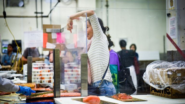 The outlet sells smoked fish products at wholesale prices to the public.