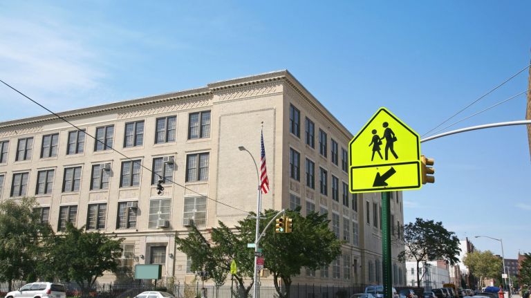It is disappointing that less than half of city students are proficient in English and math. Above, a school in Brooklyn.