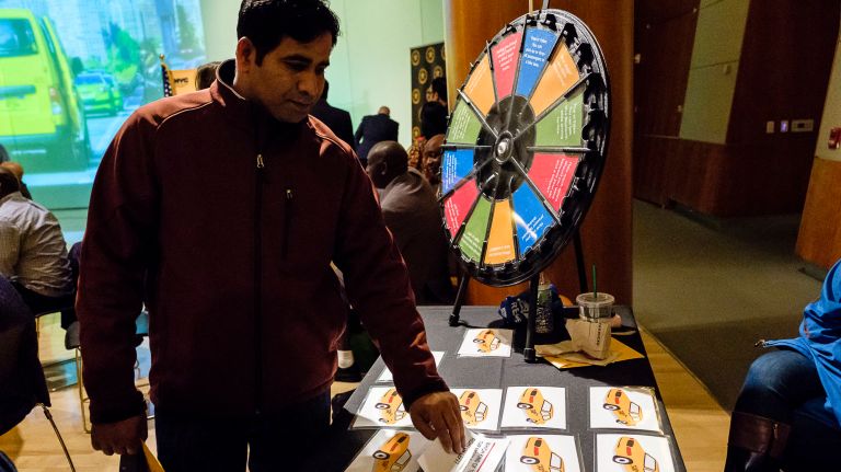 New York City's safest cabdrivers join TLC's honor roll 2 Safe drivers play a knowledge game for prizes during the Taxi and Limousine Commission 2018 Safety Honor Roll awards ceremony at the National Museum of the American Indian in Manhattan Wednesday.